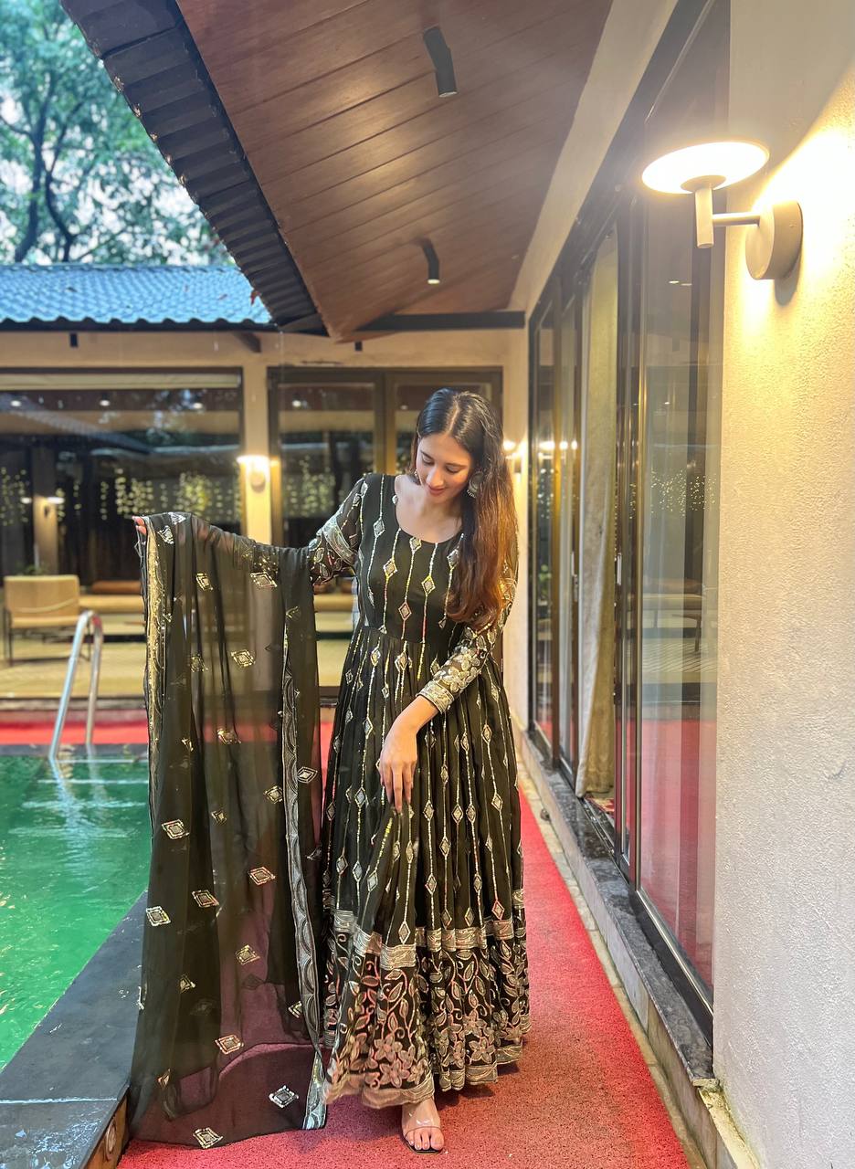 Designer Anarkali Suit in Fancy Style