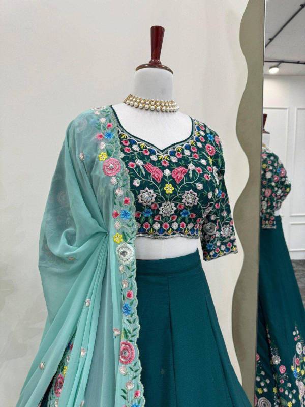 Heavy Chinon Silk Party Lehenga Choli Set