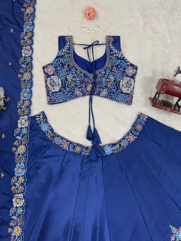 Heavy Chinon Silk sequence Work Embroidery Lehenga Choli Set