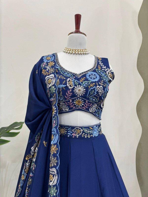 Heavy Chinon Silk sequence Work Embroidery Lehenga Choli Set